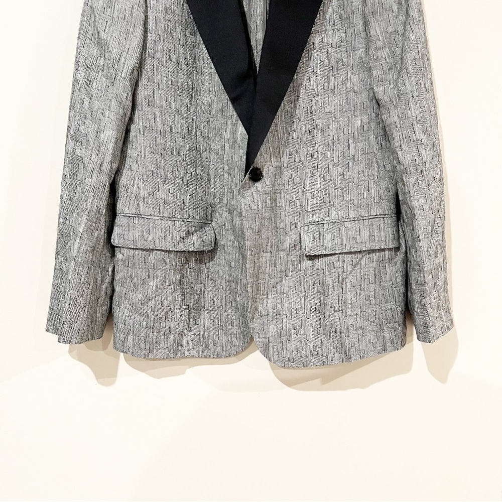 Bonobos Jacket One Button Silk & Linen Grey Tuxedo E. Thomas Blazer size 42S - Picture 5 of 9